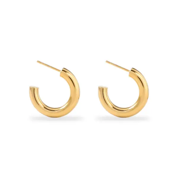Wholesale PVD Coated 18K Gold Real Gold Plated Geometric 201 Stainless Steel Fashion Waterproof Non Tarnish Earrings