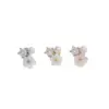 Fashion Flower Copper Ear Studs Inlay Zircon Copper Earrings 1 Piece