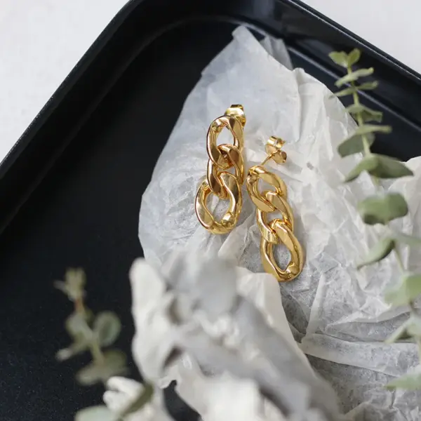 Wholesale PVD Coated Real Gold Plated 18K Gold Solid Color 304 Stainless Steel Retro Simple Style Waterproof Non Tarnish Drop Earrings