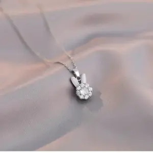 X1120 Steel Rabbit Rotating Necklace