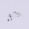 1 Piece 316L Stainless Steel Zircon Ear Cartilage Rings & Studs Geometric Waterproof Non Tarnish Surgical Steel Inlay Ear Cartilage Rings & Studs Women'S
