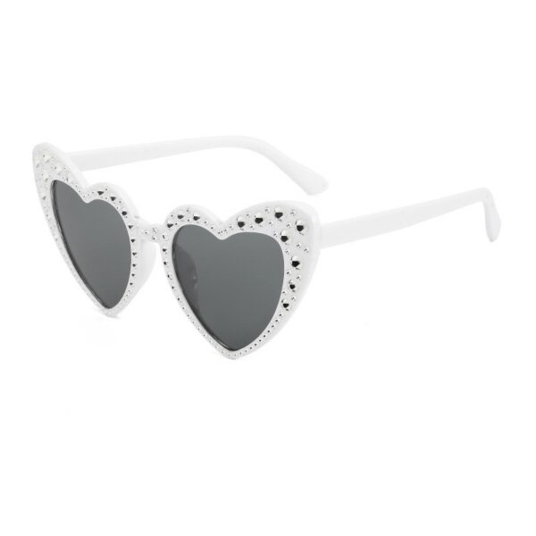 Wholesale Trendy Large Frame Love Diamond-encrusted Sunglasses Men's and Women's Personality Decoration Sun Glasses