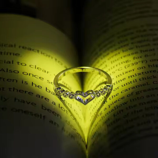 Wholesale Japanese and Korean Heart-Shaped Rings for Women, Index Finger Rings, Japanese and Korean Style Hollow Diamond Heart-Shaped Rings, Fashionable and Fresh Heart-Shaped Rings