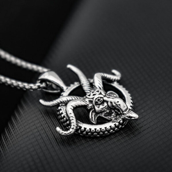 Wholesale Temu hot sale foreign trade jewelry European and American personality retro ram horn men's pendant necklace