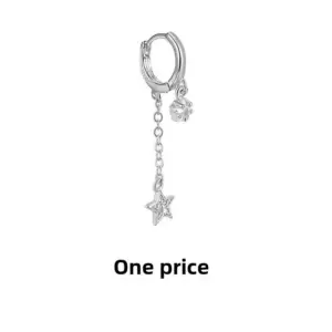 One star tassel ear buckle (white gold) / Copper (one price)