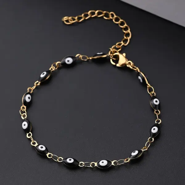 Ethnic Style Classic Style Artistic Devil's Eye Oval Simple 304 Stainless Steel 18K Gold Plated Bracelets In Bulk