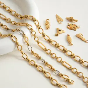 PVD Coated Real Gold Plated Geometric 316 Stainless Steel Simple Style Commute Waterproof Non Tarnish 316 Stainless Steel Chain Necklace