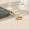 Wholesale PVD Coated Real Gold Plated Geometric Stainless Steel Fashion Waterproof Non Tarnish Earrings