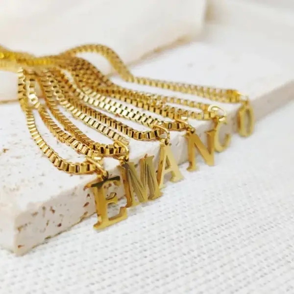 Wholesale Vintage Style Letter Stainless Steel Plating Pendant Necklace