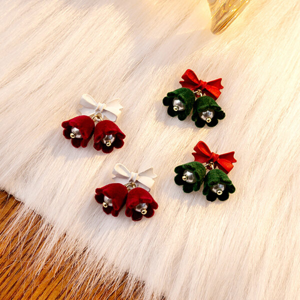 Wholesale Bow Pearl Christmas Earrings