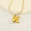Wholesale Ion Plating (IP) 18K Gold Plated Letter 304 Stainless Steel Simple Style Classic Style Waterproof Non Tarnish 304 Stainless Steel Lobster Trigger Clasp Closure Pendant Necklace