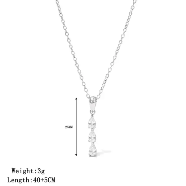 Wholesale Hot-Selling Diamond-Studded One-Word Chain Elegant Light Luxury Ins Niche Female Style French Clavicle Chain Minimalist Titanium Steel Necklace High-End