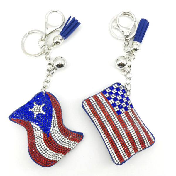 oly-0d2cad9769fa2c7f20507fc507ae198b Wholesale Velvet inlaid diamond flag keychain