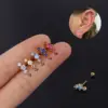 Copper Artificial Gemstones Ear Cartilage Rings & Studs Geometric Waterproof Non Tarnish Surgical Steel Women'S