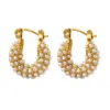 PVD Coated Real Gold Plated 18K Gold U Shape 304 Stainless Steel Elegant Baroque Style Waterproof Non Tarnish Earrings