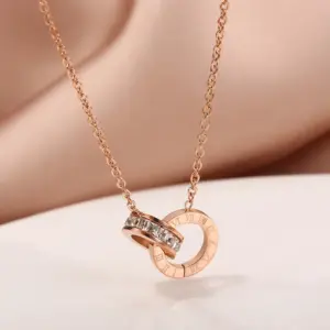 8893 Rome Double Ring-Rose / Gold