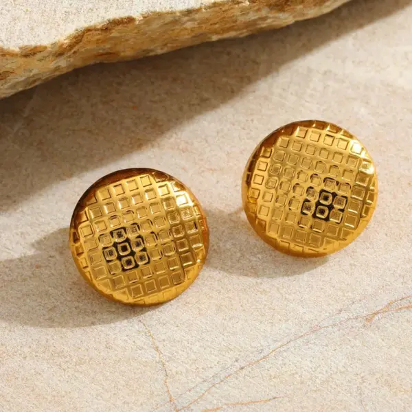 Wholesale 1 Pair Casual Basic Simple Style Geometric Circle 304 Stainless Steel 18K Gold Plated Ear Studs