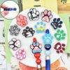 Wholesale Cute dog paw print PVC soft rubber ballpoint pen handmade beading