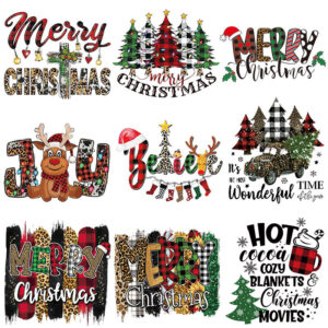Wholesale Christmas tree letter heat transfer printing