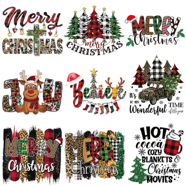 Wholesale Christmas tree letter heat transfer printing