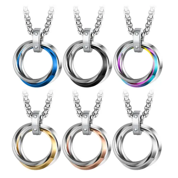 Wholesale Retro Solid Color Stainless Steel Pendant Necklace 1 Piece