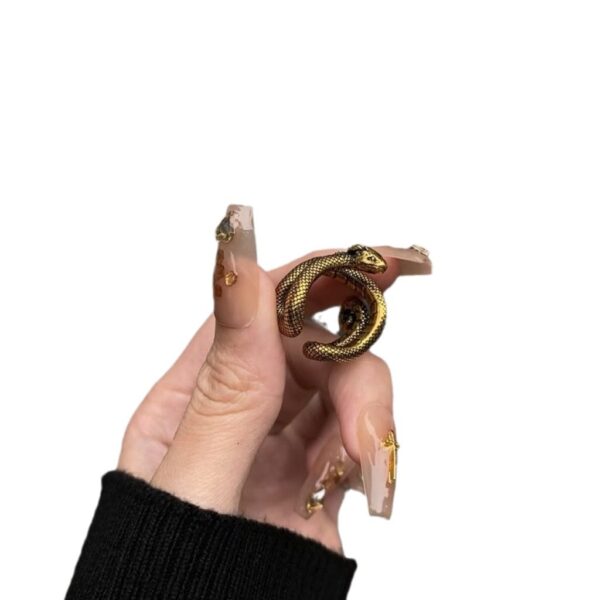 Wholesale Personalized Internet Celebrous New Style Dark Cool Golden Spirit Snake Niche Design Snake Ring Women's Punk Adjustable Trendy Cool