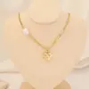 Wholesale Stainless Steel 18K Gold Plated Fashion Gold Plated Heart Shape Pearl Layered Necklaces