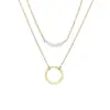 oly-0d4df16ed2863e3ff678b36c6fbcb910 Wholesale PVD Coated 14K Gold Real Gold Plated Geometric Stainless Steel Fashion Waterproof Non Tarnish 304 Stainless Steel Necklace