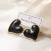 Color Retention Electroplating Drip Oil Heart Shaped Earrings Women's Fashion Jewelry Stainless Steel Polished Surface