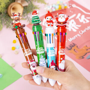 Wholesale Reindeer Santa Claus ten-color ballpoint pen