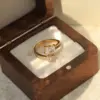 Wholesale Ion Plating (IP) 14K Gold Real Gold Plated Geometric 304 Stainless Steel Elegant Romantic Shiny Waterproof Non Tarnish Open Rings