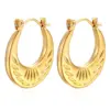304 Stainless Steel Solid Color Electroplated Golden Plated Simple Style Classic Style Waterproof Non Tarnish Plating Earrings