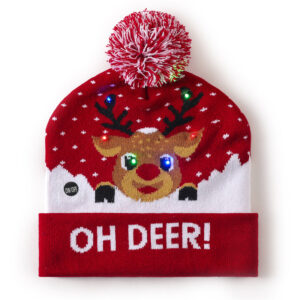 Maroon elk christmas hat