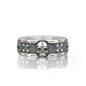 Wholesale Ins trendy design sense skull Thai silver ring men's niche retro personality hip-hop index finger ring