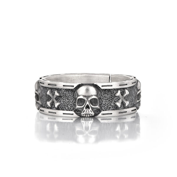 oly-0d5cccefd90f9a289bb76f6ced0fa1d0 Wholesale Ins trendy design sense skull Thai silver ring men's niche retro personality hip-hop index finger ring