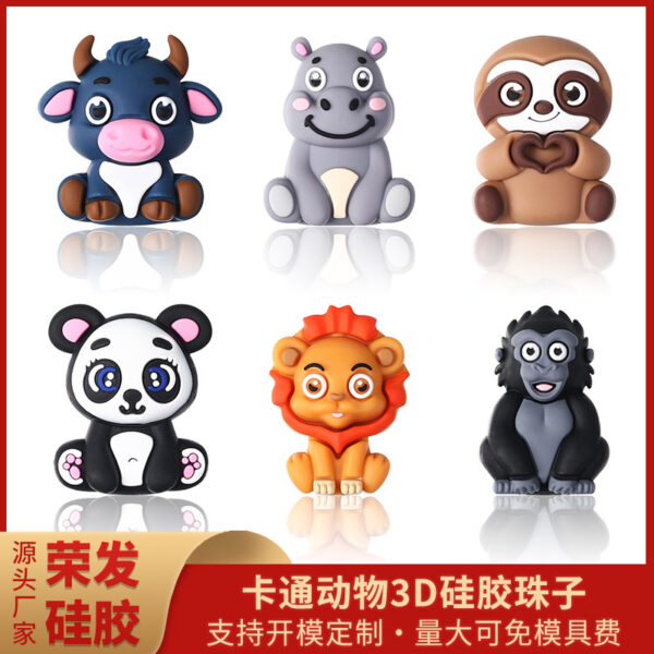 Wholesale Factory direct sales of new 3D sloth silicone beads, DIY beaded accessories, cute animal jewelry, bracelets, and epoxy beads.