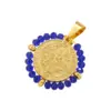 Wholesale Hip-Hop Retro Round Virgin Mary Copper Plating Inlay Carving 18K Gold Plated Zircon
