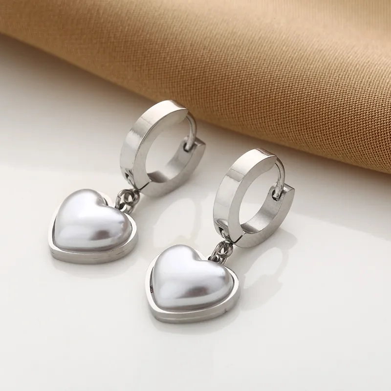 Wholesale Real Gold Plated Heart Shape 304 Stainless Steel Fashion Waterproof Non Tarnish op Earrings