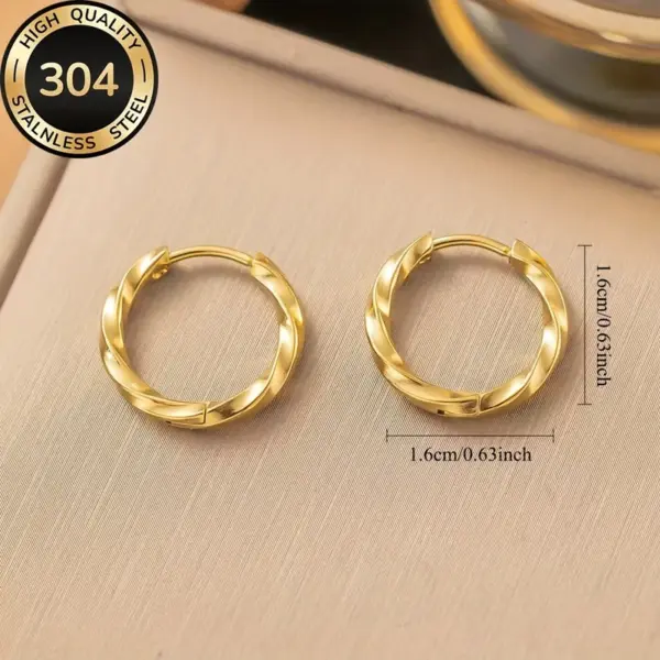 Wholesale Gold Plated Stainless Steel Hoop Earrings Hypoallergenic Comfortable Simple Elegant High Quality Fashionable Women's Earrings