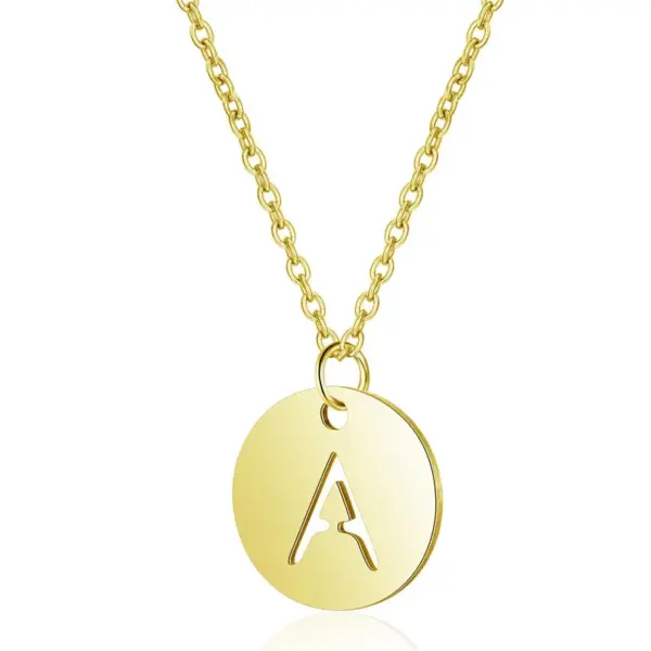 Wholesale Simple Style Letter Stainless Steel Titanium Steel Plating Chain Gold Plated Pendant Necklace