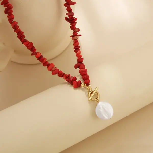 Wholesale Casual Irregular Freshwater Pearl Gravel Pendant Necklace In Bulk