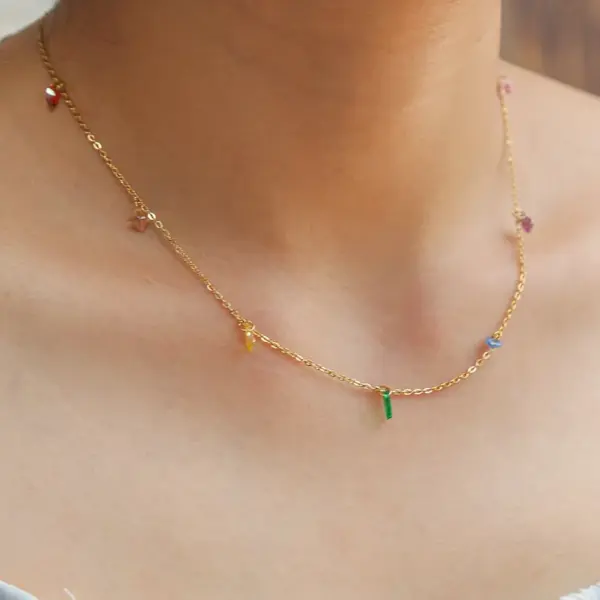 Ion Plating (IP) Geometric 304 Stainless Steel Glam Cute Shiny Waterproof Non Tarnish 304 Stainless Steel Necklace