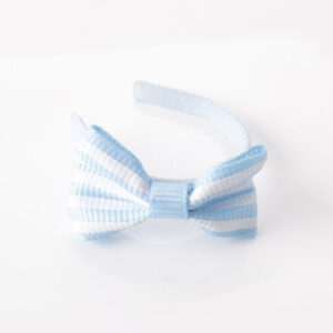 Big bow basket white striped headband