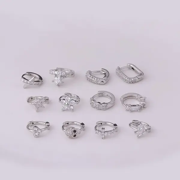 Ear Cartilage Rings & Studs Fashion Heart Copper Plating