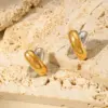Wholesale 1 Pair Retro Punk Irregular Mixed Metal Plating 304 Stainless Steel 18K Gold Plated Ear Studs