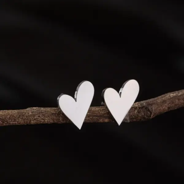 Ion Plating (IP) 18K Gold Real Gold Plated Heart Shape 304 Stainless Steel Cute Simple Style Waterproof Non Tarnish Ear Studs