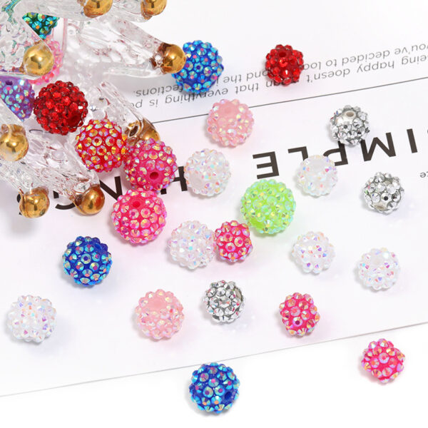 Wholesale Colored diamond studded bead
