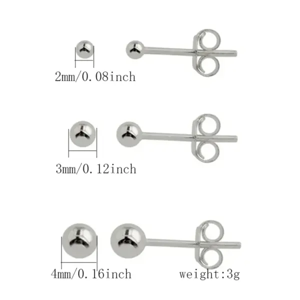 3 Pairs Cute Simple Style Classic Style Solid Color Plating 304 Stainless Steel 14K Gold Plated Ear Studs
