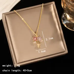 Gold, a Bouquet of Colorful Zircon Flowers