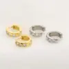 Wholesale PVD Coated 18K Gold Plated Solid Color Stainless Steel Luxurious Waterproof Non Tarnish Earrings